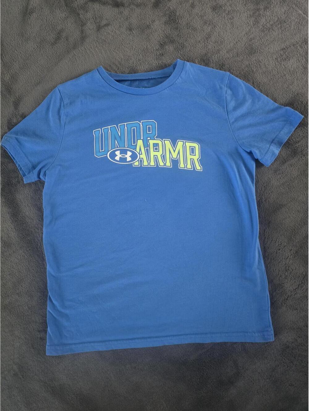 Under Armour Boys Blue Graphic Logo T-Shirt Short Sleeve Youth Size M